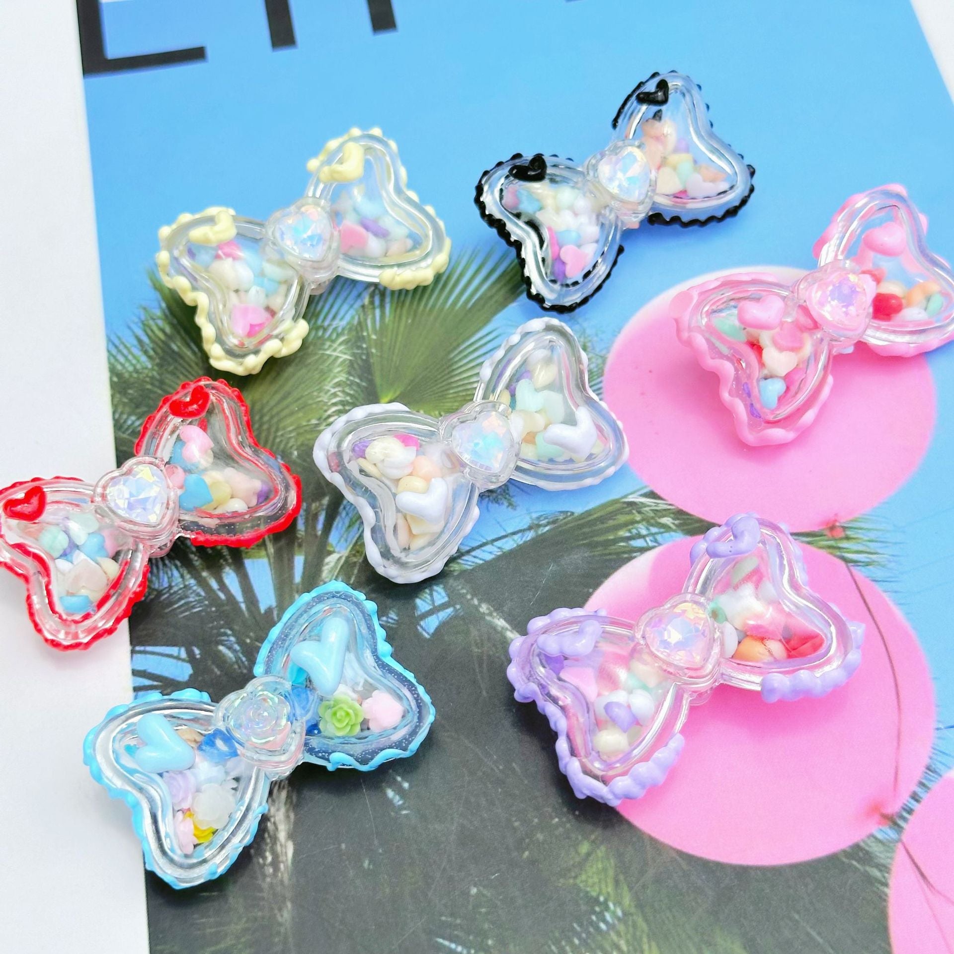 Wholesale 5pcs 3mm Diameter Rocking Bow Hand-painted Beads